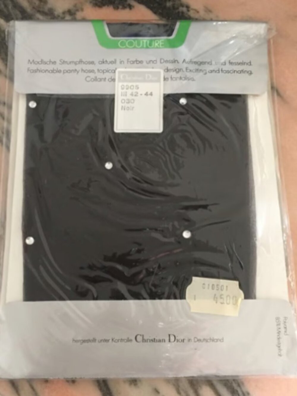 Christian Dior Black Rhinestone Tights